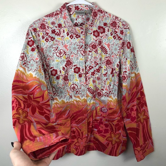 Chico’s Floral Zip Up Jacket - Picture 2 of 5